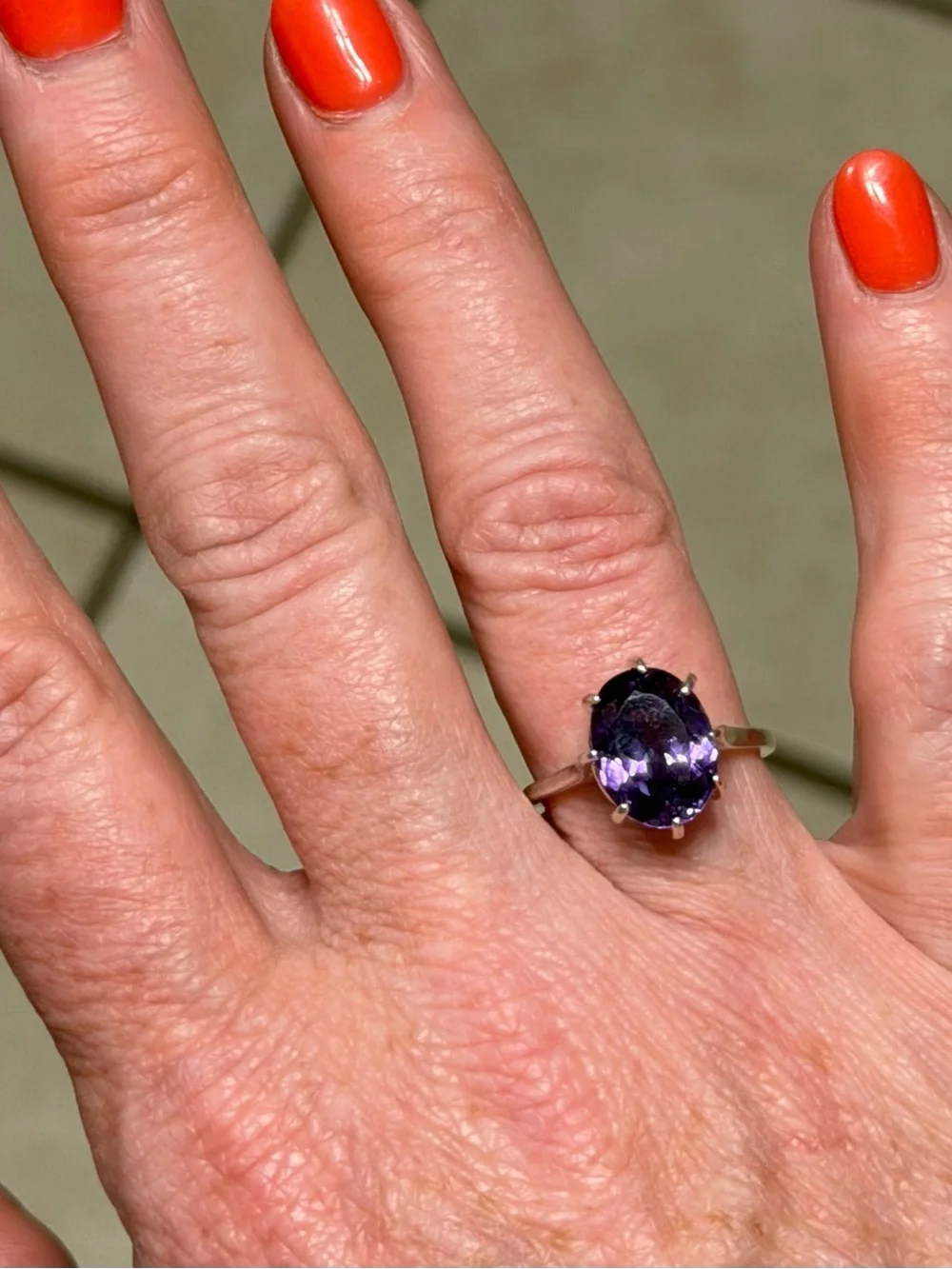Sold!! Natural Alexandrite 6.05CT Certified 925 Sterling Silver Ring 7.5